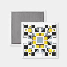 Moderne Geometrische Quilt Patroon Kunst Magneet