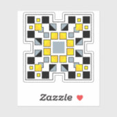 Moderne Geometrische Quilt Patroon Kunst Sticker (Vel)