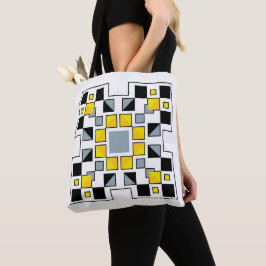 Moderne Geometrische Quilt Patroon Kunst Tote Bag