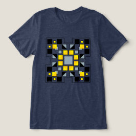 Moderne Geometrische Quilt Patroon Kunst Tri-Blend Shirt