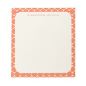 Moderne Geometrische Rand Sinaasappel Gepersonalis Notitieblok (Voorkant)