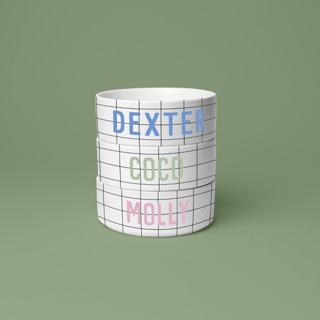 Moderne geometrische raster groen eenvoudig voerbakje (Creator heeft geüpload)