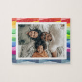 Moderne Geometrische Regenboog Gepersonaliseerde F Legpuzzel (Horizontaal)