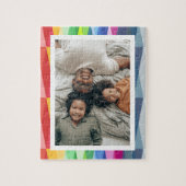 Moderne Geometrische Regenboog Gepersonaliseerde F Legpuzzel (Verticaal)