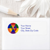 Moderne geometrische regenboogcirkel etiket (Insitu)