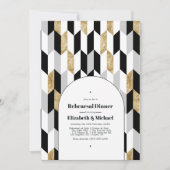 Moderne geometrische repetitiediner voor de bruilo kaart (Voorkant)