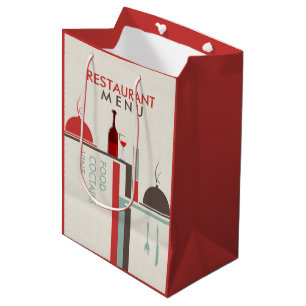 Moderne geometrische restaurant menu ontwerp medium cadeauzakje