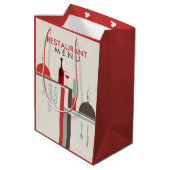 Moderne geometrische restaurant menu ontwerp medium cadeauzakje (Achterkant Gekanteld)