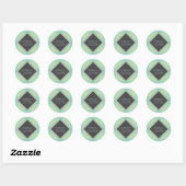 Moderne Geometrische Retouradres Ronde Sticker (Vel)