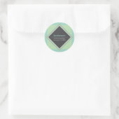 Moderne Geometrische Retouradres Ronde Sticker (Tas)