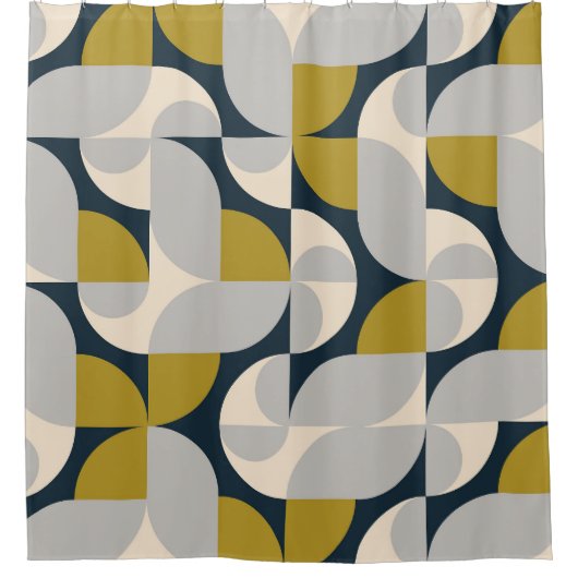 Moderne geometrische retro achtergrond douchegordijn (Voorkant)