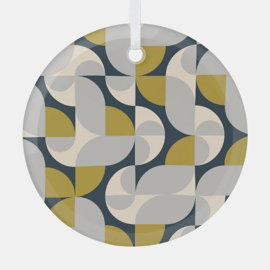 Moderne geometrische retro achtergrond glas ornament (Voorkant)