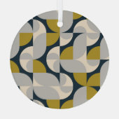 Moderne geometrische retro achtergrond glas ornament (Achterkant)