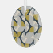 Moderne geometrische retro achtergrond glas ornament (Voorkant links)