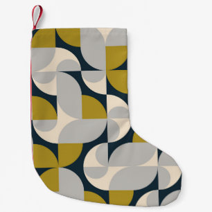 Moderne geometrische retro achtergrond kleine kerstsok