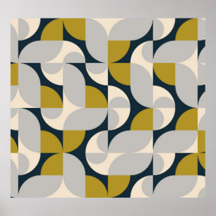 Moderne geometrische  retro achtergrond poster
