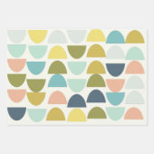 Moderne geometrische retro boog patroon aardse ton inpakpapier vel (Voorkant 2)