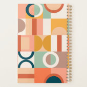 Moderne Geometrische Retro Kleurrijke Custom Schoo Planner (Achterkant)