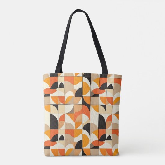 Moderne geometrische retro print Canvas tas (Achterkant)