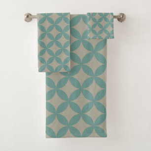 Moderne geometrische retro vervaagde turkoois uit  bad handdoek