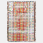 Moderne geometrische rode Amber kwadratenpatroon Deken (Voorkant Verticaal)