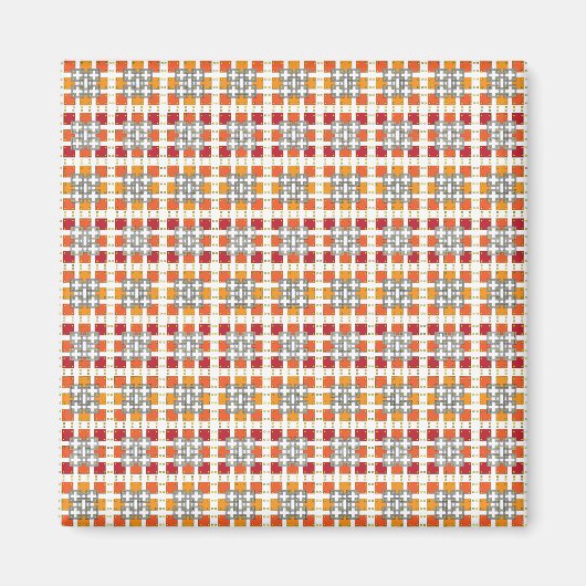 Moderne geometrische rode Amber kwadratenpatroon Magneet (Voorkant)