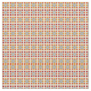 Moderne geometrische rode Amber kwadratenpatroon Stof