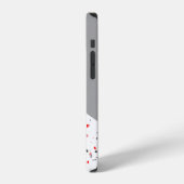 Moderne Geometrische Rode Grijze Terrazzo Monogram iPhone Hoesje (Linkerkant)