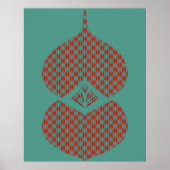 Moderne geometrische rode turkoois uit de middelee poster (Voorkant)