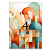 Moderne Geometrische Roest Turquoise Perzik Teal Kaart (Voorkant)