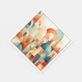 Moderne Geometrische Roest Turquoise Perzik Teal Servet (Hoek)