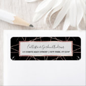 Moderne geometrische Roos gouden marmeren driehoek Etiket (Insitu)