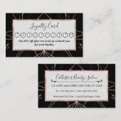 Moderne geometrische Roos gouden marmeren driehoek Klantenkaartje (Voorkant / Achterkant)