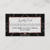 Moderne geometrische Roos gouden marmeren driehoek Klantenkaartje (Voorkant)