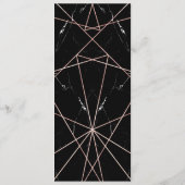 Moderne geometrische Roos gouden marmeren driehoek Programmakaart (Achterkant)