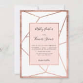 Moderne geometrische roos gouden terrarium-trouwer kaart (Voorkant)