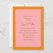 Moderne geometrische roze en Oranje paren Douche Kaart (Voorkant)