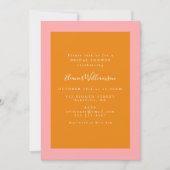 Moderne geometrische roze en Oranje Vrijgezellenfe Kaart (Voorkant)