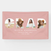 Moderne geometrische roze, girale multi-foto afstu spandoek (Horizontaal)