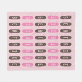 Moderne Geometrische Roze Grijs Custom Name Fleece Deken (Voorkant (Horizontaal))