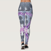 Moderne geometrische roze grijze leggings voor vro (Achterkant)