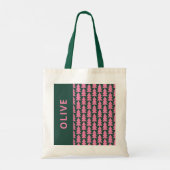 Moderne geometrische roze groene kerstboom grafisc tote bag (Achterkant)