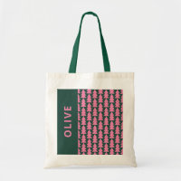 Moderne geometrische roze groene kerstboom grafisc