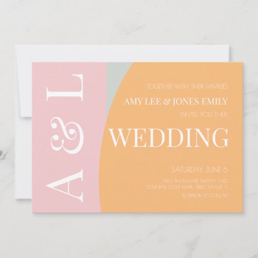 Moderne geometrische roze mint voor een donkere br kaart (Voorkant)