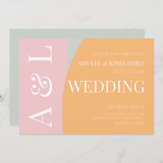 Moderne geometrische roze mint voor een donkere br kaart (Voorkant / Achterkant)