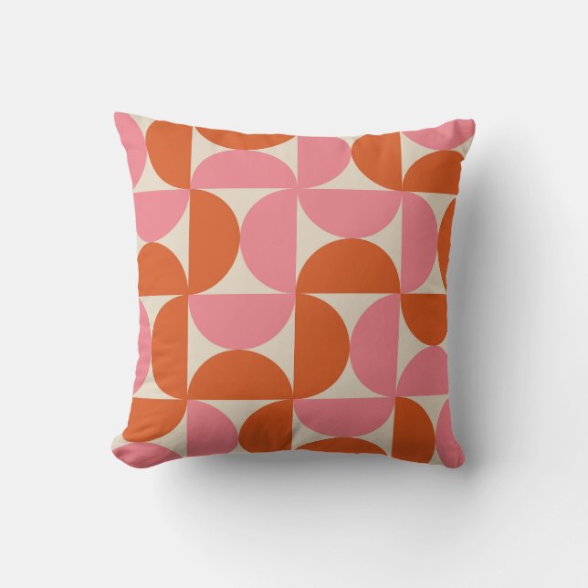 Moderne geometrische roze oranje vormgeving uit de kussen (Voorkant)