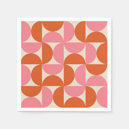 Moderne geometrische roze oranje vormgeving uit de servet (Voorkant)