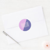Moderne geometrische roze Paarse persoonlijke naam Ronde Sticker (Envelop)