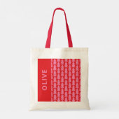Moderne geometrische roze rode kerstboom grafisch tote bag (Achterkant)