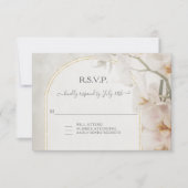 Moderne Geometrische roze roze orchidee RSVP Kaartje (Voorkant)